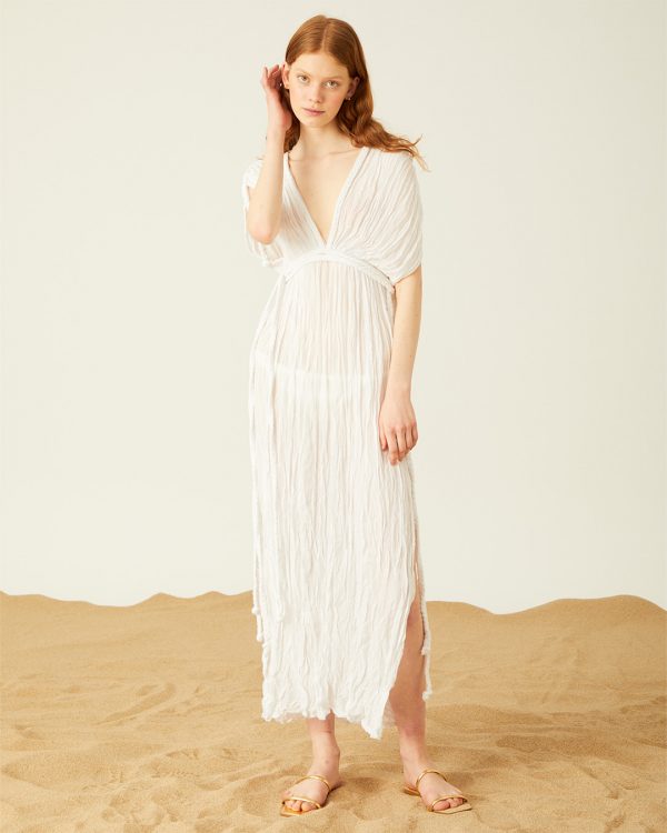 Hypatia beyaz plaj elbisesi