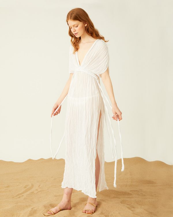 Hypatia beyaz plaj elbisesi 3
